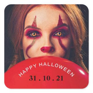 Devil's Balloon, Happy Halloween Square Sticker