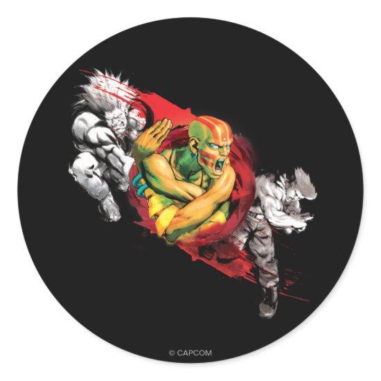 Dhalsim, Blanka & Guile Classic Round Sticker
