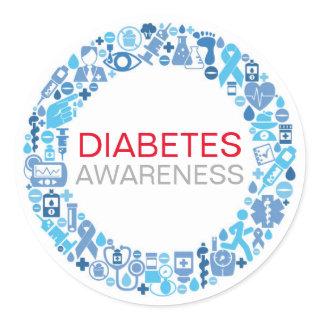 Diabetes Awareness Blue Circle Sticker