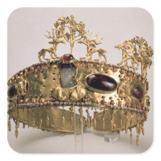 Diadem, found in the burial mound at Khoklach Square Sticker