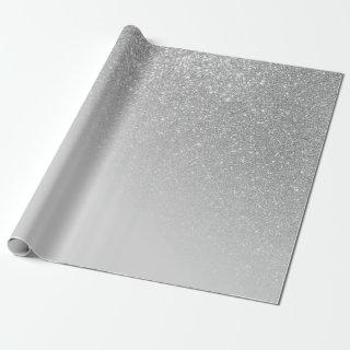 Diagonal Gray Silver Glitter Gradient Ombre