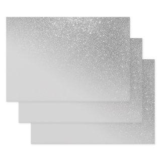 Diagonal Gray Silver Glitter Gradient Ombre  Sheets