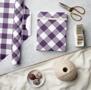 Diagonal Purple and White Buffalo Plaid