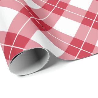 Diagonal Red and White Plaid Pattern