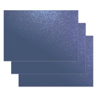 Diagonal Sparkly Navy Blue Glitter Gradient Ombre  Sheets