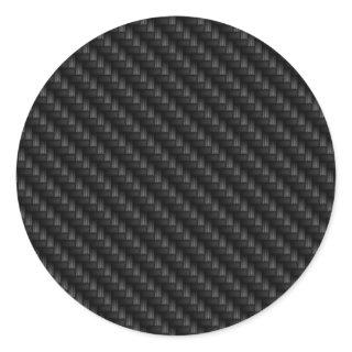 Diagonal Tightly Woven Carbon Fiber Texture Classic Round Sticker