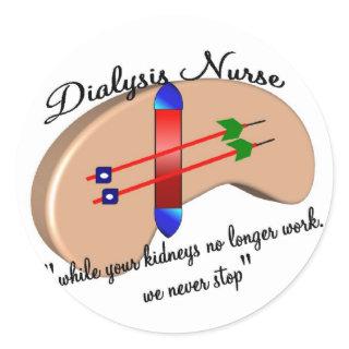 Dialysis Nurse "When Your Kidneys Stop" Classic Round Sticker