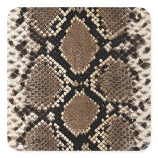 Diamond Back Rattlessnake Skin Square Sticker