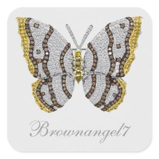 Diamond Butterfly Print Stickers