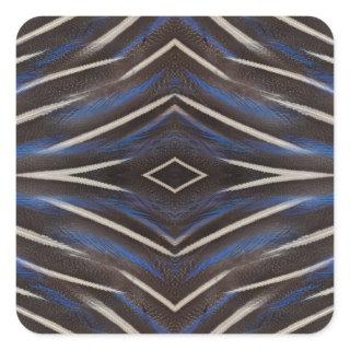 Diamond guinea fowl feather design square sticker