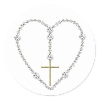 Diamond Rosary - Hail Mary Full of Grace Classic Round Sticker