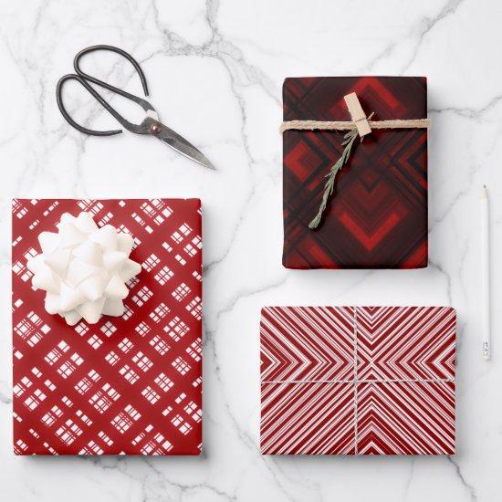 Diamond Shaped Pattern Red, White, Black  Sheets