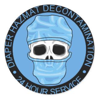 Diaper Hazmat Decontamination Classic Round Sticker