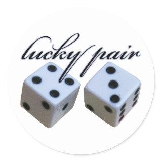 dice classic round sticker