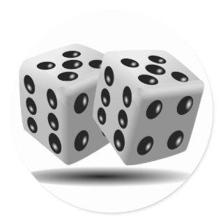 Dice Classic Round Sticker