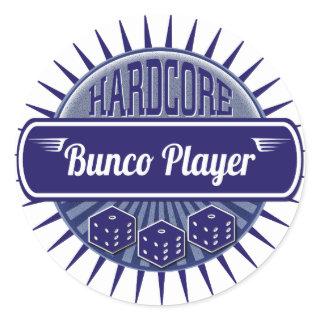 Dice Hardcore Bunco Party Retro VIntage Player Classic Round Sticker