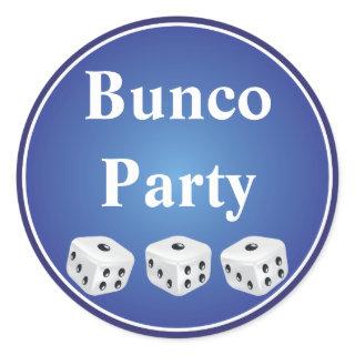 dice with blue circle customizable classic round sticker