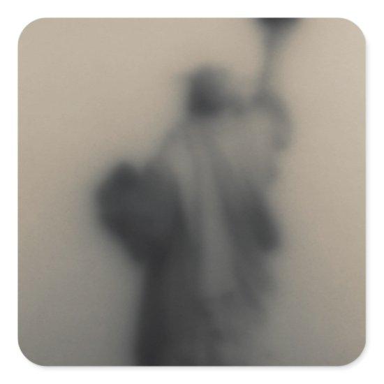 Diffused image of the Statue of Liberty Square Sticker