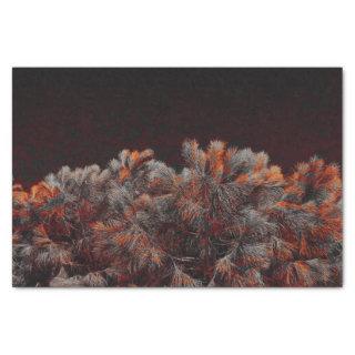 Digital art of pine tree with orange color spots tissue paper