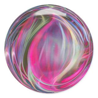 Digital Marble Soap Bubble Classic Round Sticker