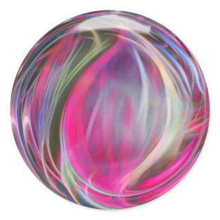 Digital Marble Soap Bubble Classic Round Sticker