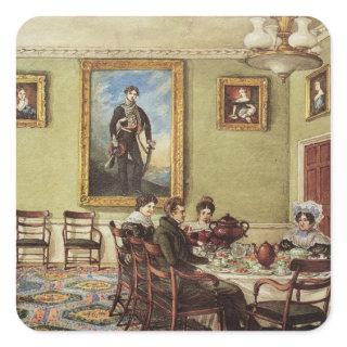 Dining room at Langton Hall Square Sticker