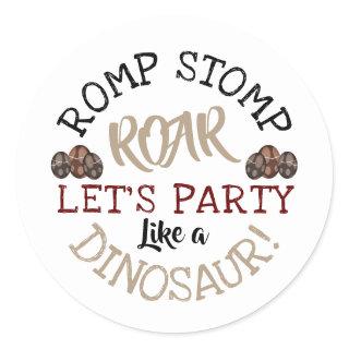 Dino Eggs, Children's Dinosaur Birthday Party Classic Round Sticker