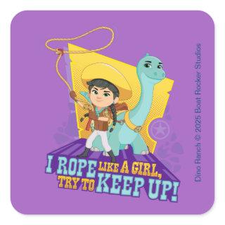 Dino Ranch | Min and Clover Square Sticker