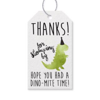 Dino Thank You Tags, Dinosaur Theme Party, Stomp Gift Tags