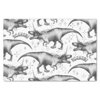 Dinocorn Silver Pattern | Fantasy Black and White Tissue Paper