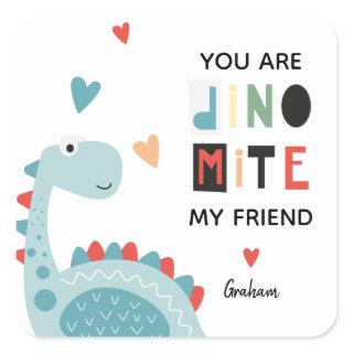 Dinomite Valentine Square Sticker