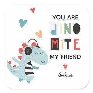Dinomite Valentine Square Sticker