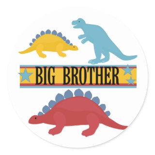 Dinosaur Big Brother Classic Round Sticker