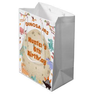 Dinosaur Birthday Party with Giant Dino Egg    Medium Gift Bag