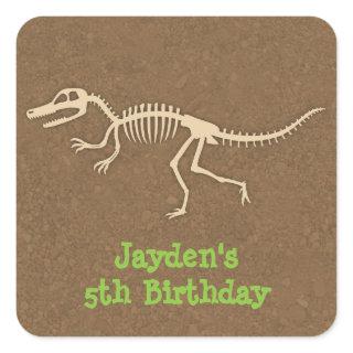 Dinosaur Bones Kids Birthday Party Labels