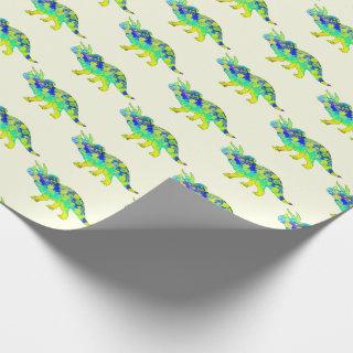 Dinosaur colorful Triceratops pattern