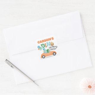 Dinosaur Drive By Birthday Parade Party Square Sticker
