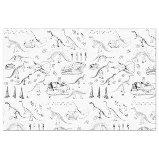 Dinosaur Fossil Bones Pattern Tissue Paper