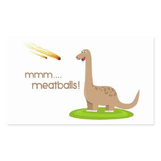 Dinosaur Meteor Meatballs Rectangular Sticker