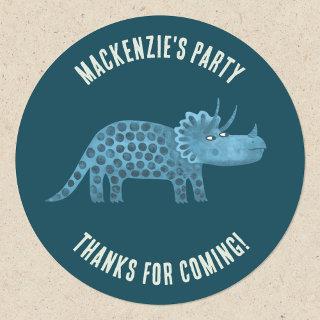 Dinosaur Party Thank You Classic Round Sticker