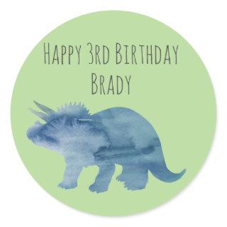 Dinosaur Party Triceratops Classic Round Sticker