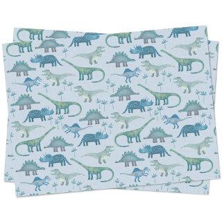 Dinosaur Pattern Blue Tissue Paper