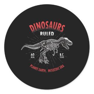 Dinosaur Planet Earth Mesozoic Era | Dinosaur Classic Round Sticker