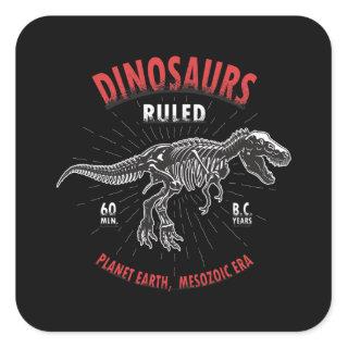 Dinosaur Planet Earth Mesozoic Era | Dinosaur Square Sticker