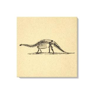 Dinosaur Skeleton Vintage Art Canvas Print