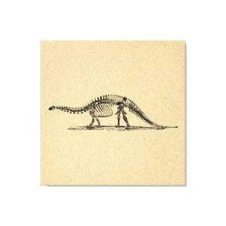 Dinosaur Skeleton Vintage Art Canvas Print