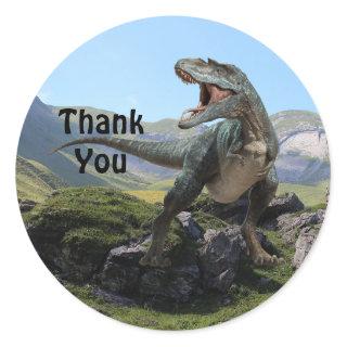 Dinosaur Thank You Party Jurassic Park Classic Rou Classic Round Sticker
