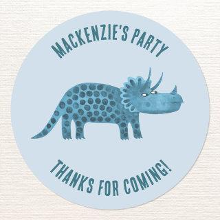 Dinosaur Theme Party Thank You Classic Round Sticker