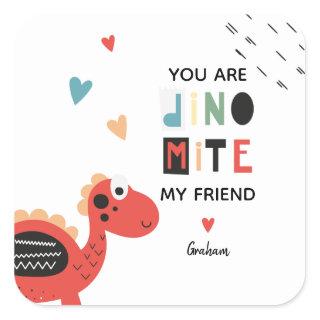 Dinosaur Valentine Square Sticker