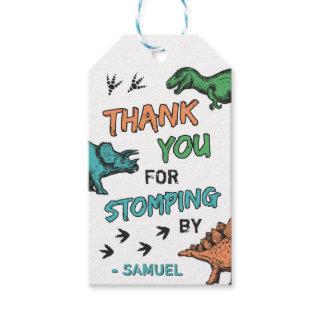 Dinosaurs Stomp Chomp Roar Birthday Thank You Gift Tags